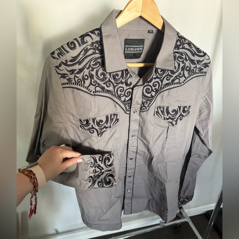 Gray and Black Cowboy shirt